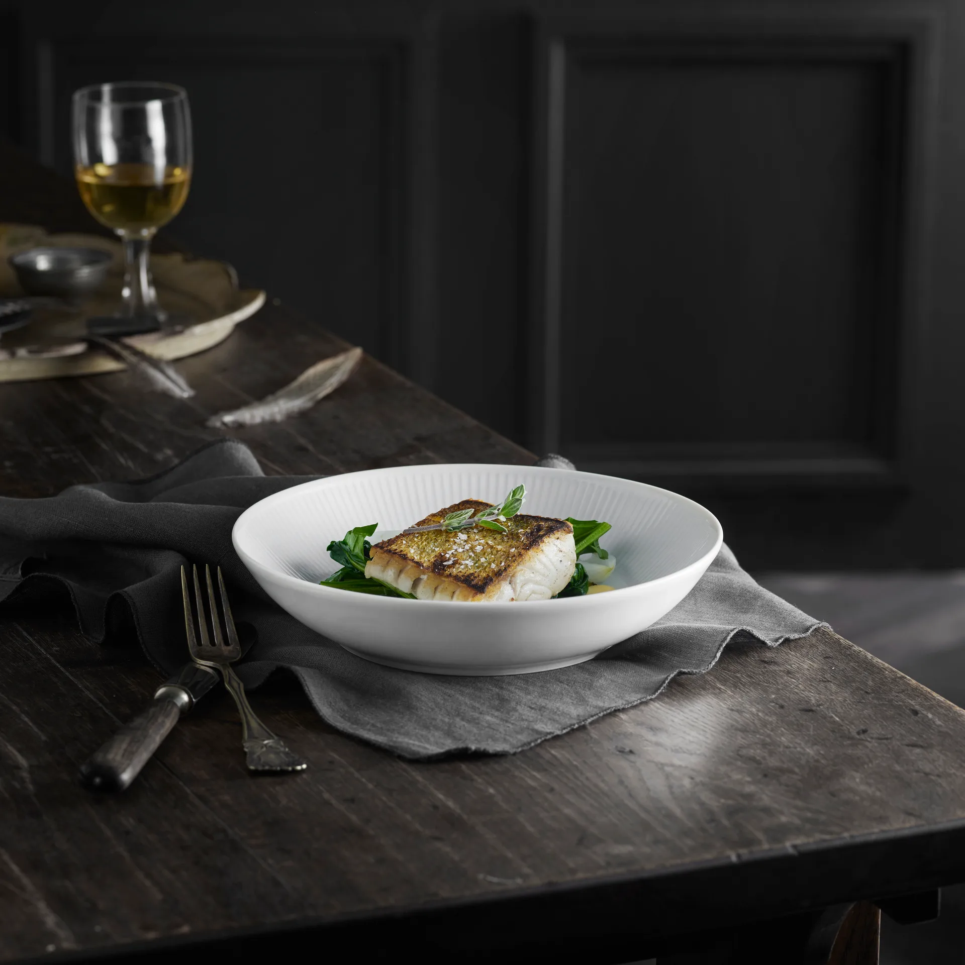 Assiette à pâtes Plissé Ø 20 cm, Blanc Pillivuyt