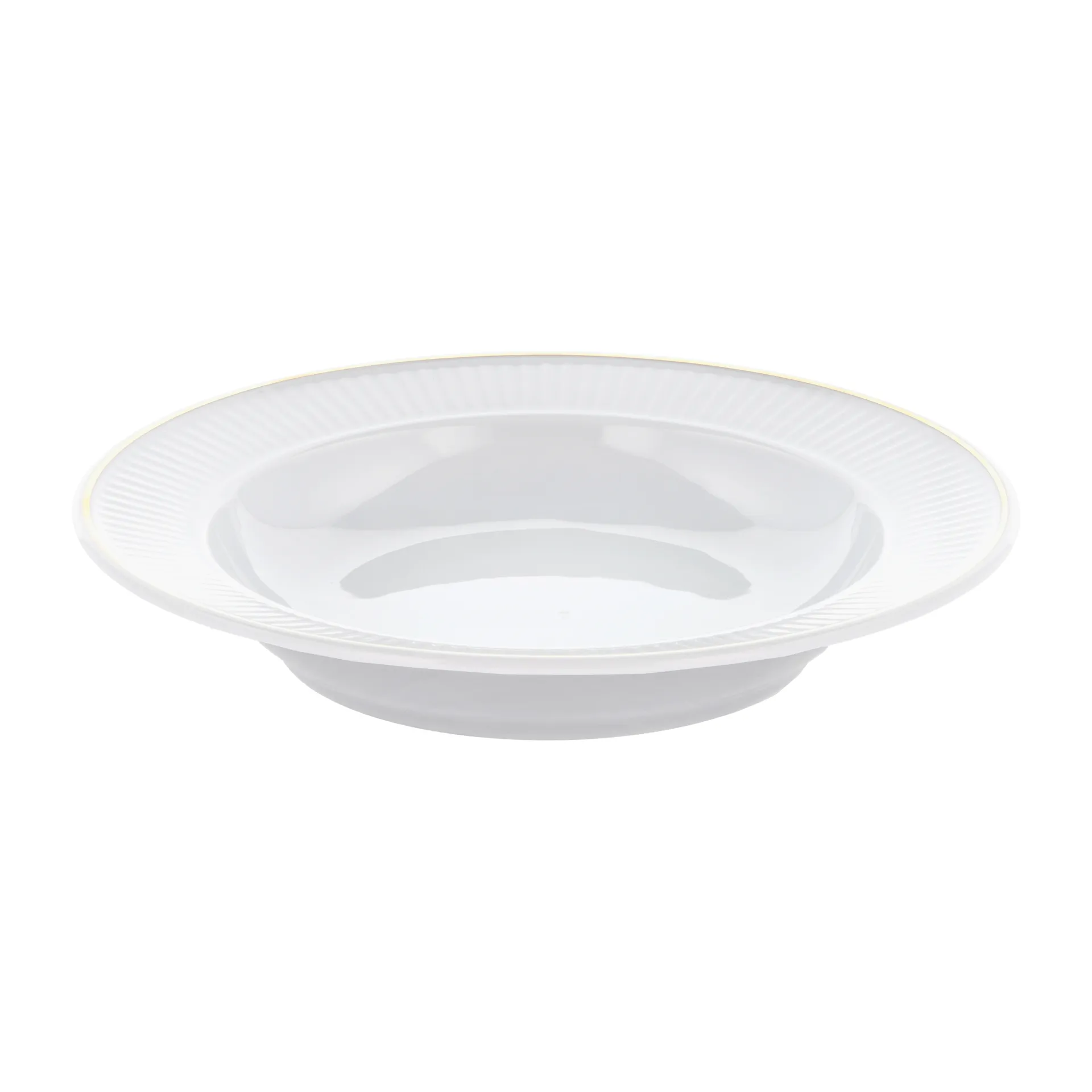 Assiette creuse à bordure dorée Plissé Ø22 cm, Blanc Pillivuyt