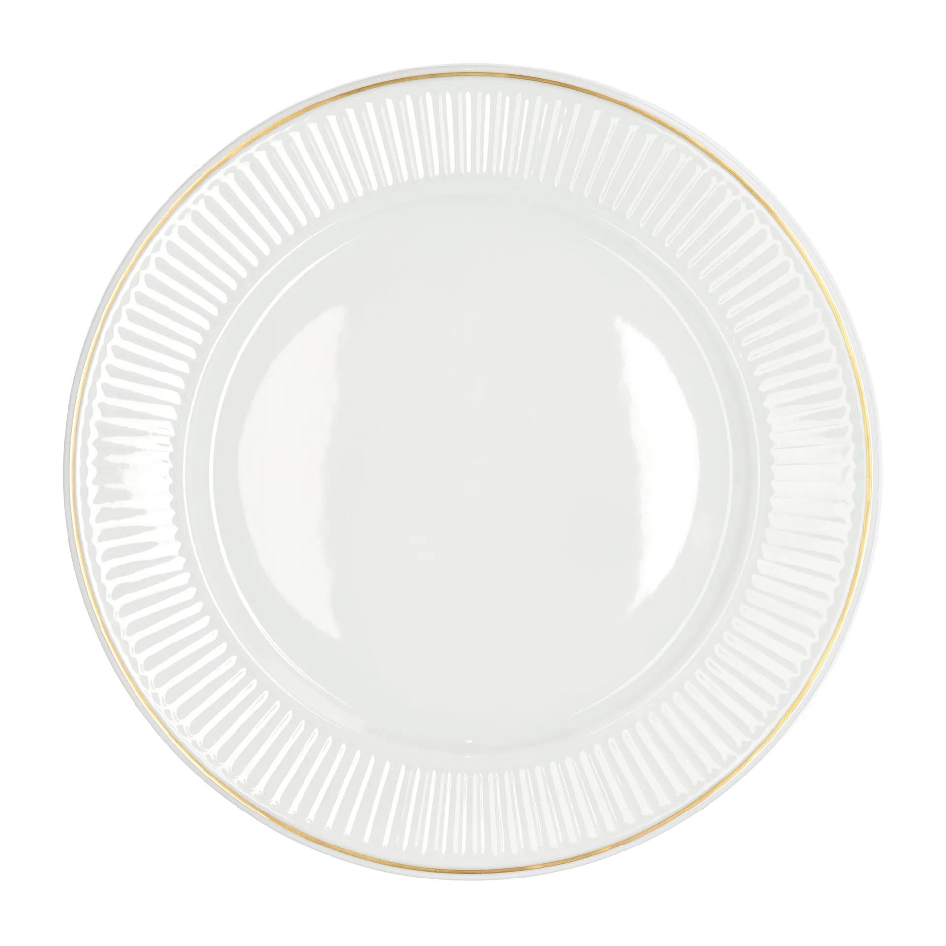 Assiette creuse à bordure dorée Plissé Ø22 cm, Blanc Pillivuyt