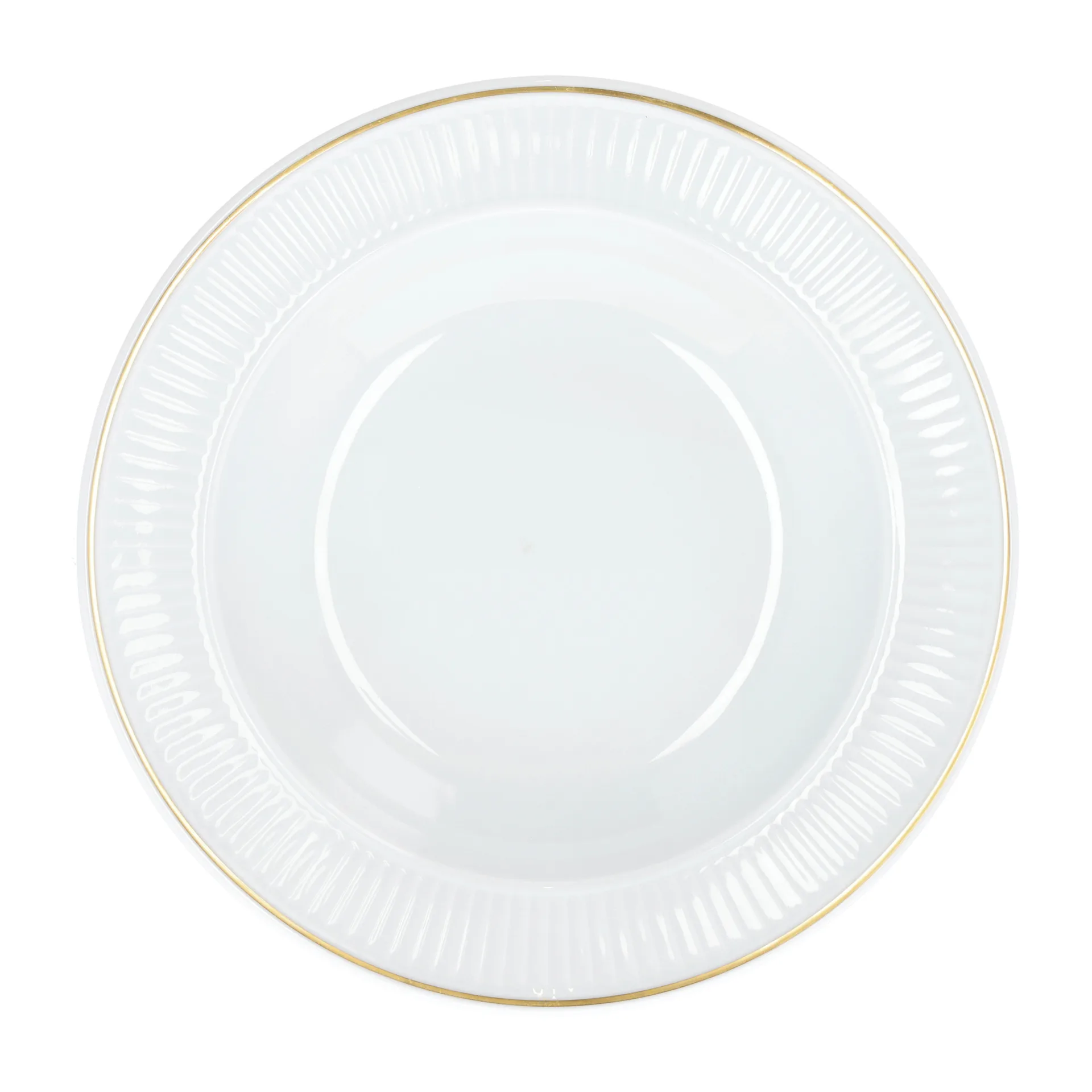 Assiette creuse à bordure dorée Plissé Ø22 cm, Blanc Pillivuyt