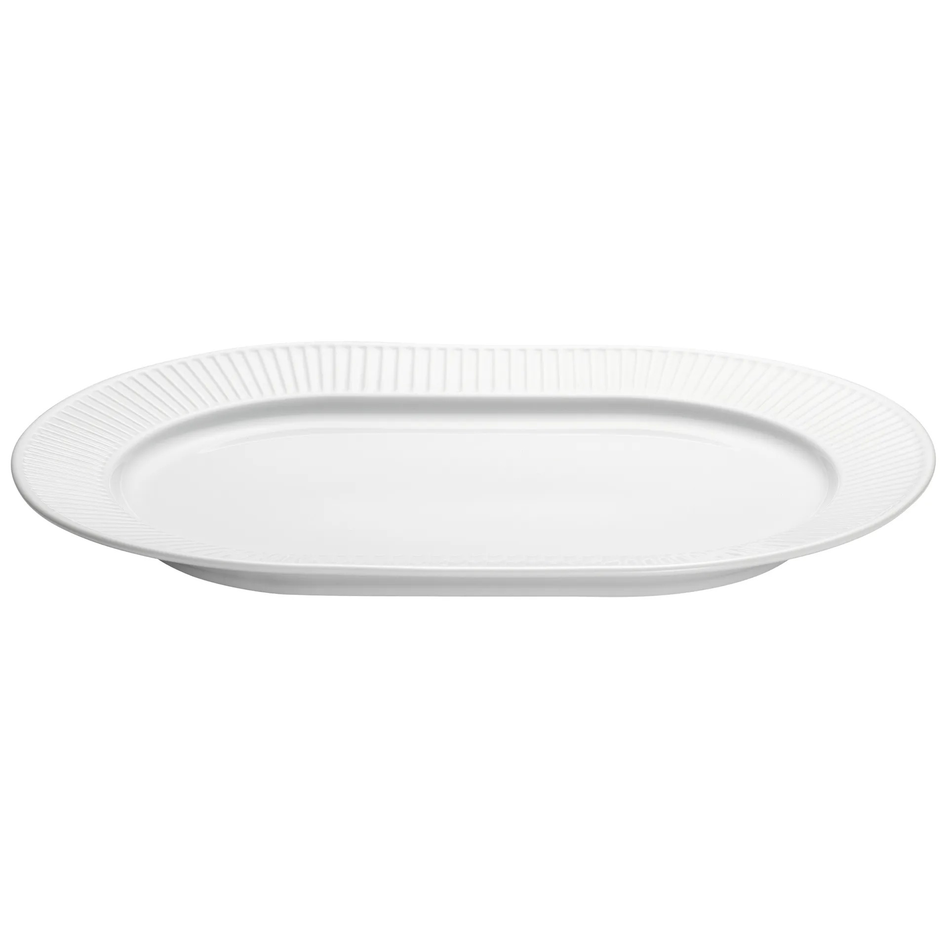 Assiette de service ovale Plissé, Blanc Pillivuyt
