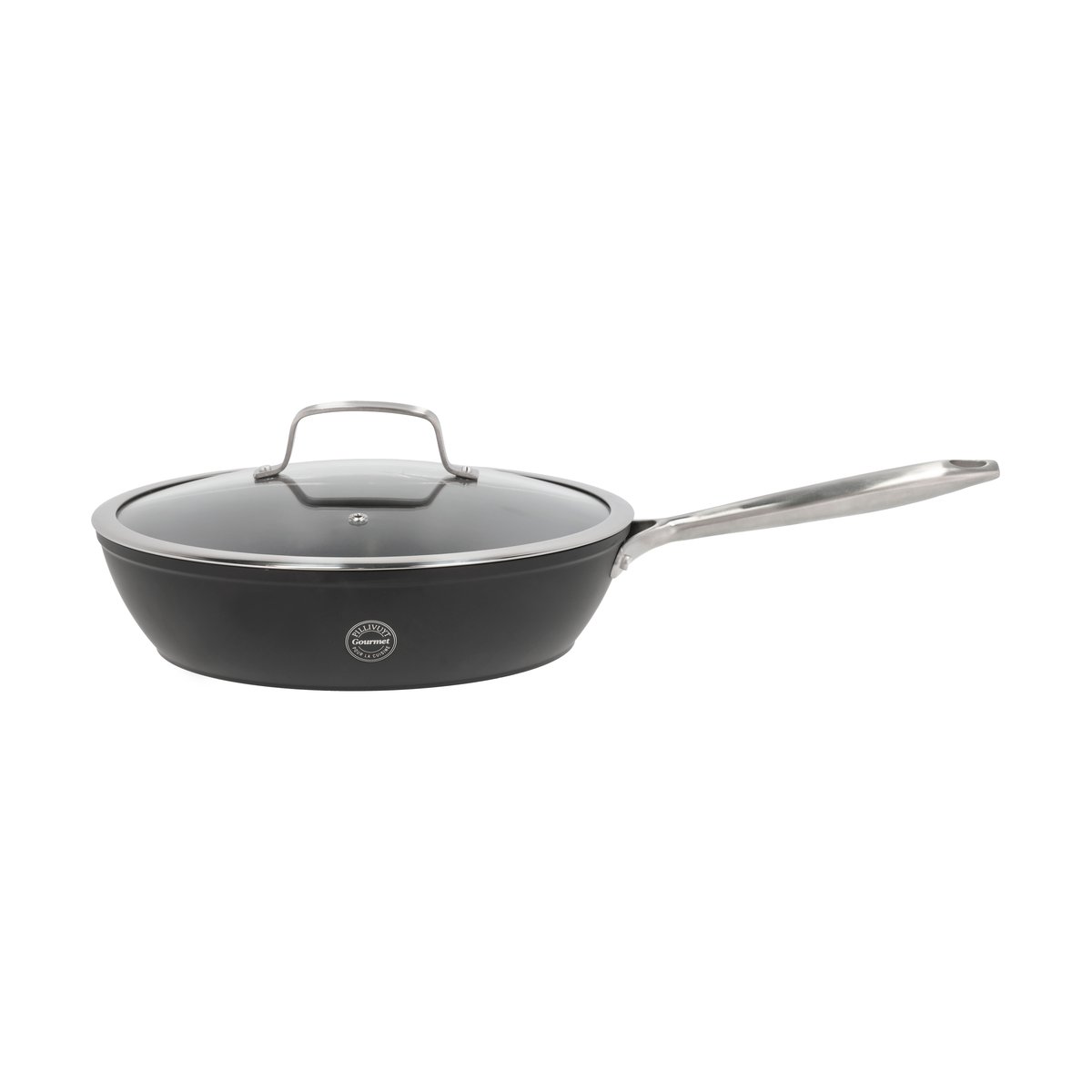 pillivuyt sauteuse travo céramique non-stick 28 cm noir-aluminium