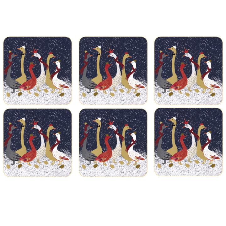 Dessous de verre Christmas Geese Lot de 6 - Bleu - Pimpernel