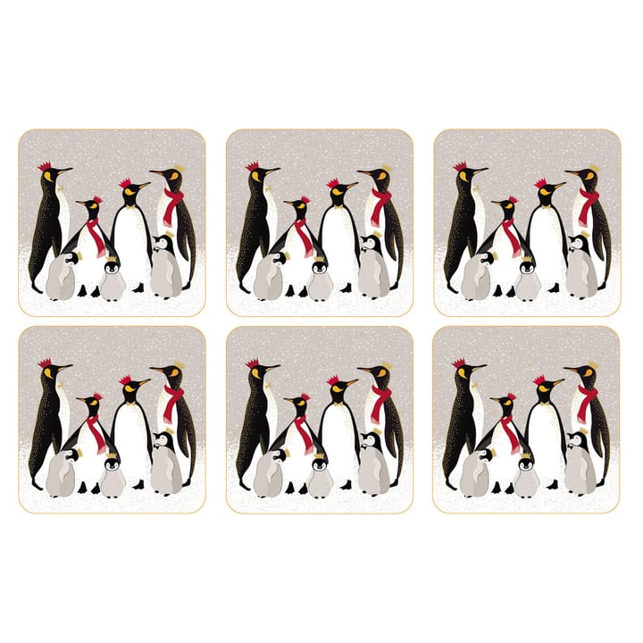 Dessous de verre Christmas Penguin Lot de 6 - Gris - Pimpernel