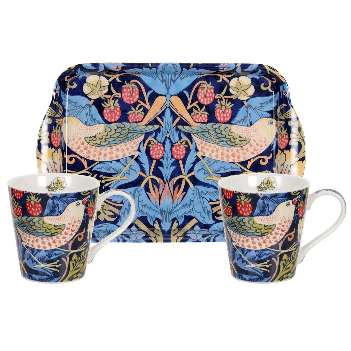 Ensemble tasse et plateau Strawberry Thief, Bleu Pimpernel