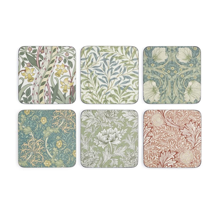 Lot de 6 sous-verres William Morris - Coloris assortis - Pimpernel