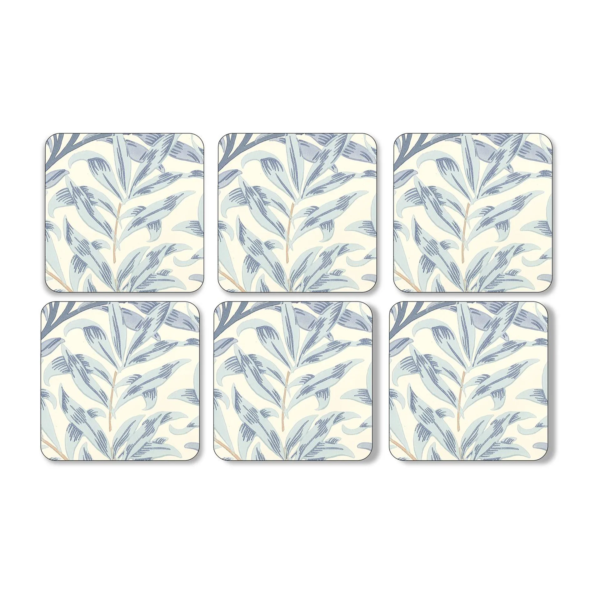 Lot de 6 sous-verres Willow Bough, Bleu Pimpernel