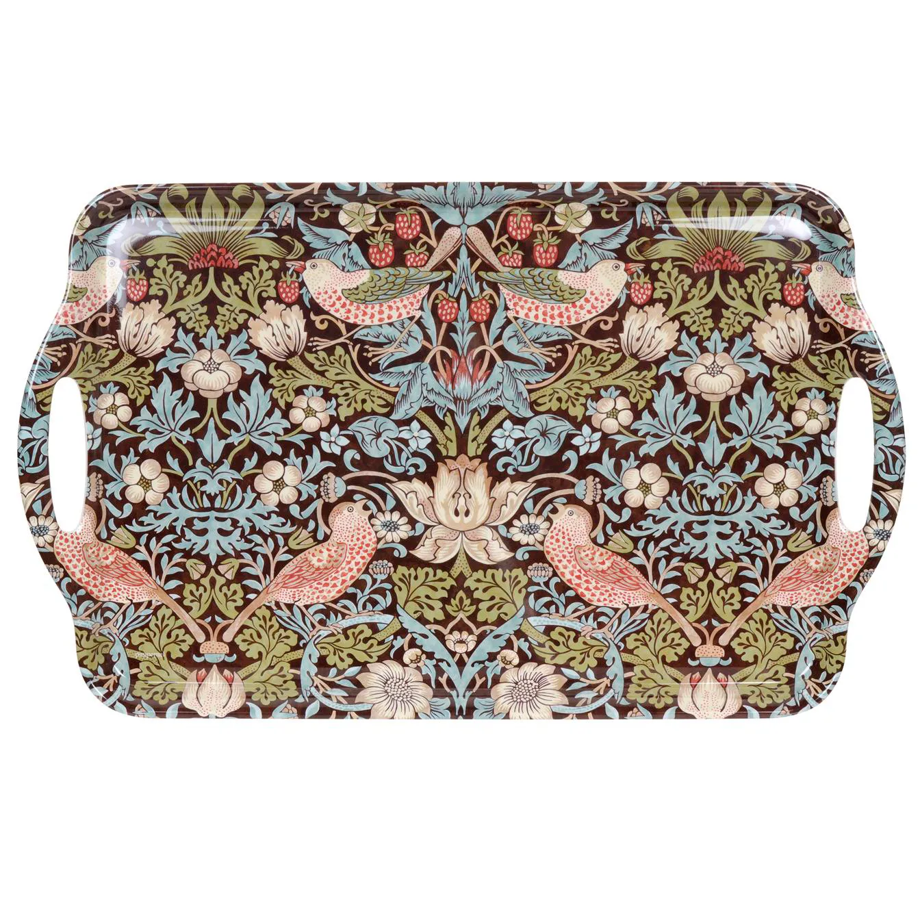 Plateau avec poignée Strawberry Thief, Brun Pimpernel