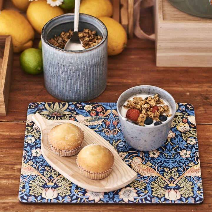 Set de table Strawberry Thief 30x23 cm lot de 6 - Bleu - Pimpernel