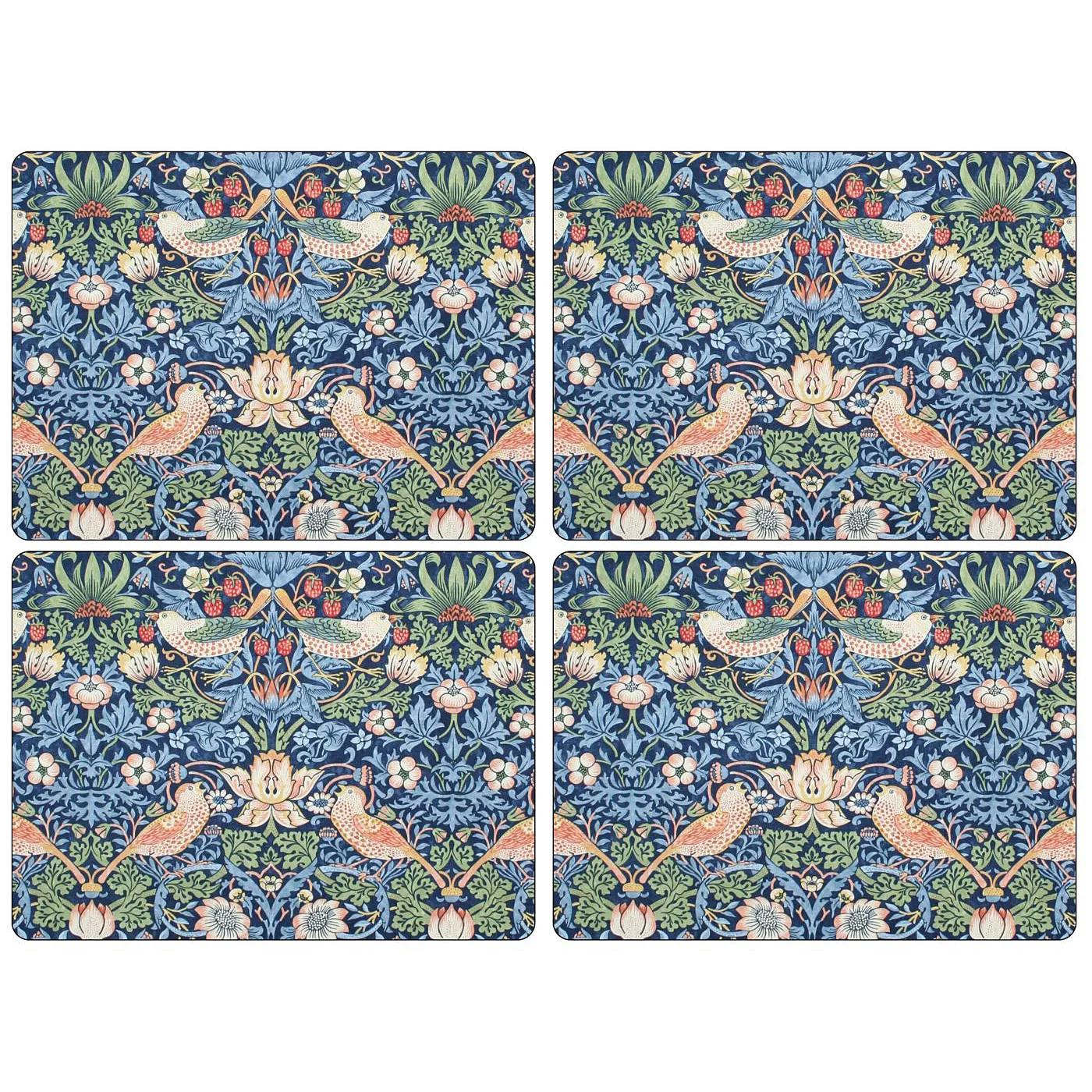 Set de table Strawberry Thief 30x40 cm, lot de 4, Bleu Pimpernel