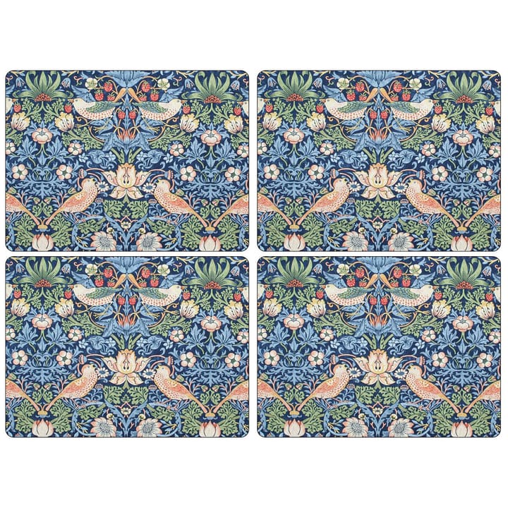 Set de table Strawberry Thief 30x40 cm, lot de 4 - Bleu - Pimpernel