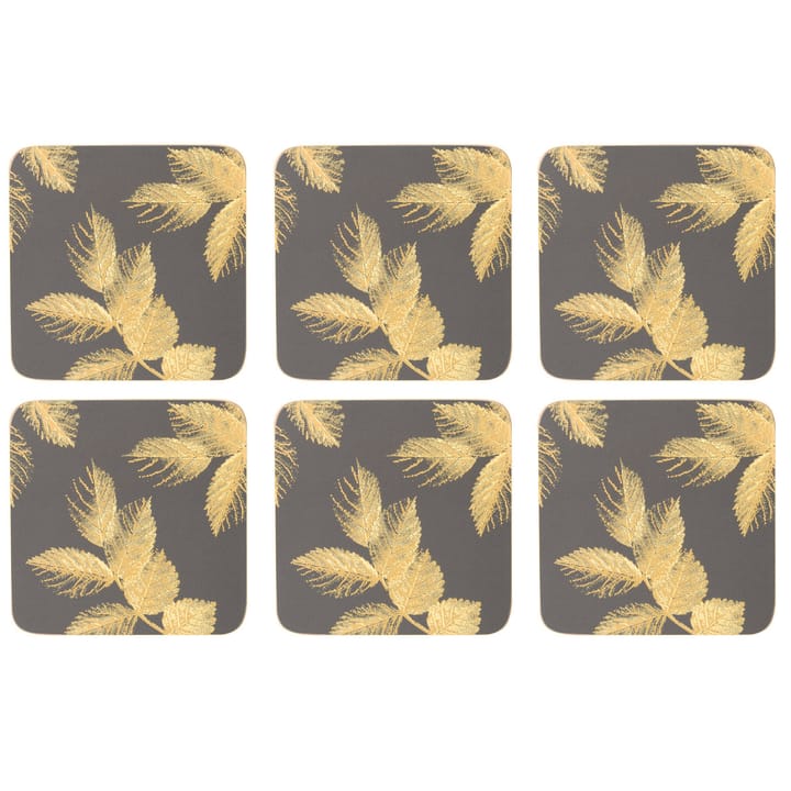 Sous-verre Etched Leaves lot de 6 - Gris foncé - Pimpernel