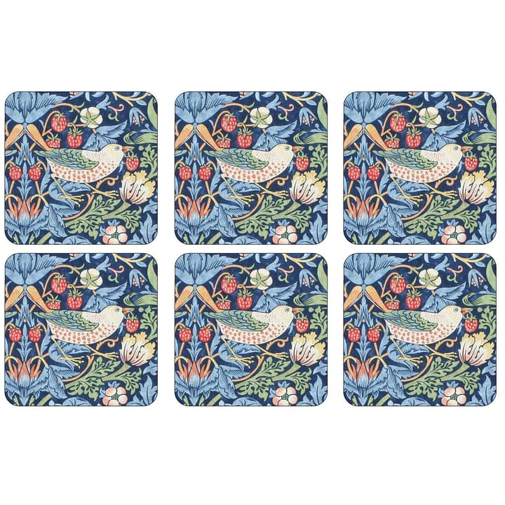 Sous-verre Strawberry Thief lot de 6 - Bleu - Pimpernel