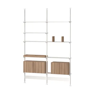 Système d’étagères Pira G2 F C A blanc/noyer 240–247 cm - Pira