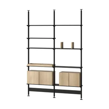 Système d’étagères Pira G2 F C A noir/chêne 256–264 cm - Pira