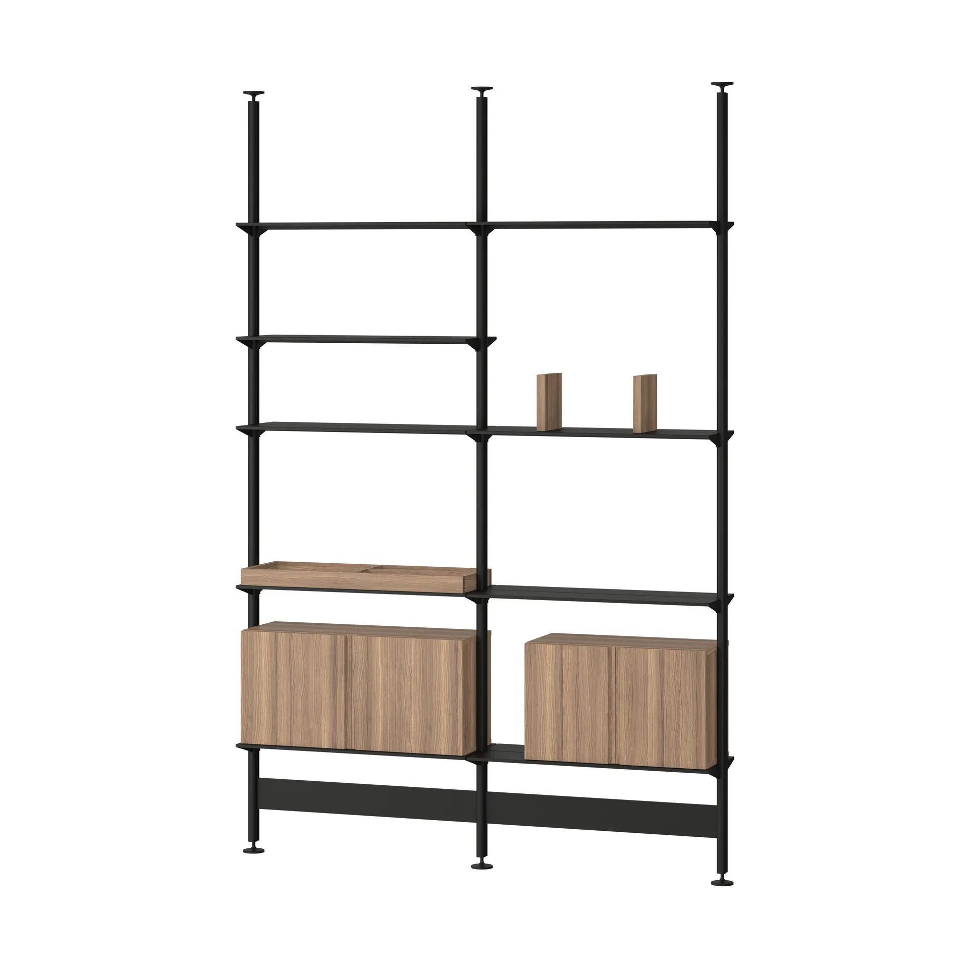 Système d’étagères Pira G2 F C A noir/noyer 240–247 cm,  Pira