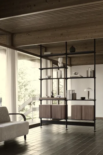 Système d’étagères Pira G2 F C A noir/noyer 240–247 cm - Pira