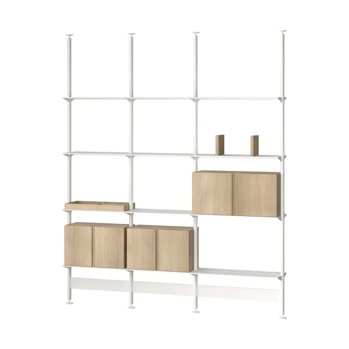 Système d’étagères Pira G2 F C B blanc/chêne 256–264 cm - Pira