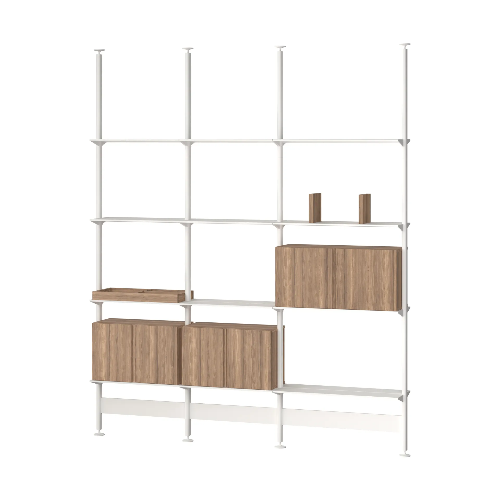 Système d’étagères Pira G2 F C B blanc/noyer 240–247 cm,  Pira
