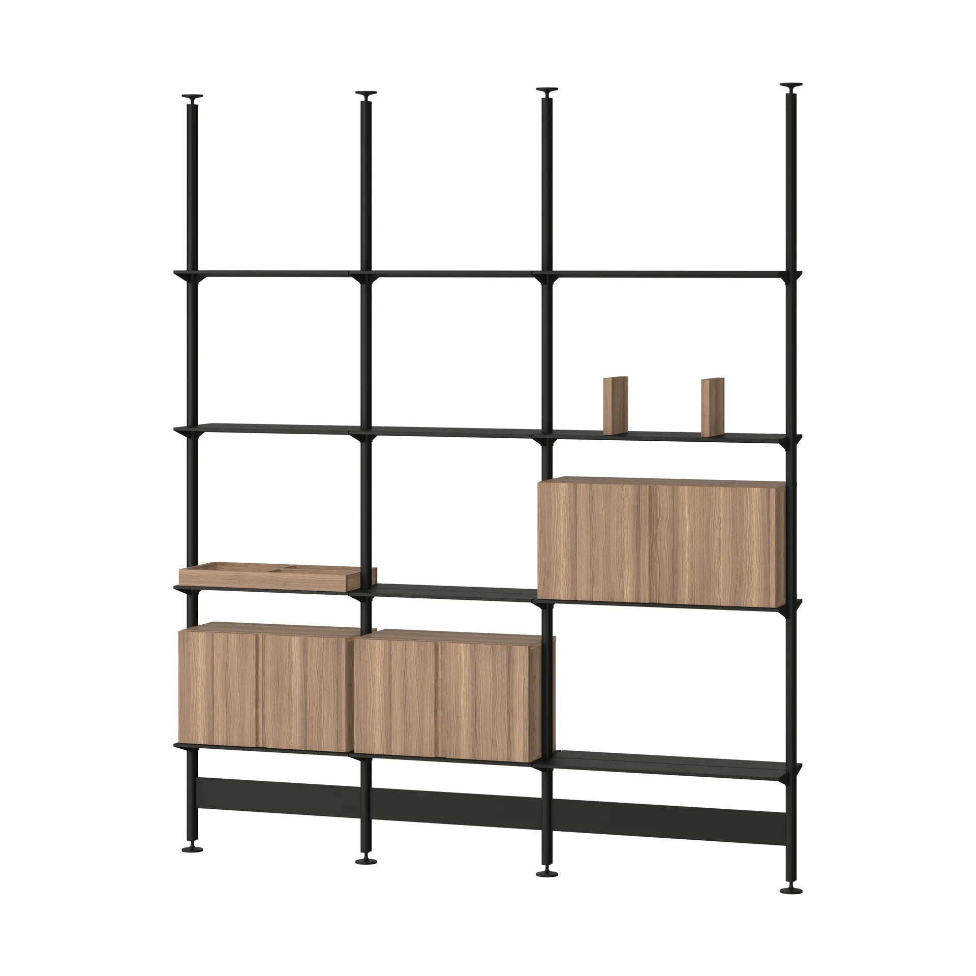 Système d’étagères Pira G2 F C B noir/noyer 240–247 cm,  Pira
