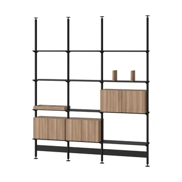 Système d’étagères Pira G2 F C B noir/noyer 248–255 cm - Pira