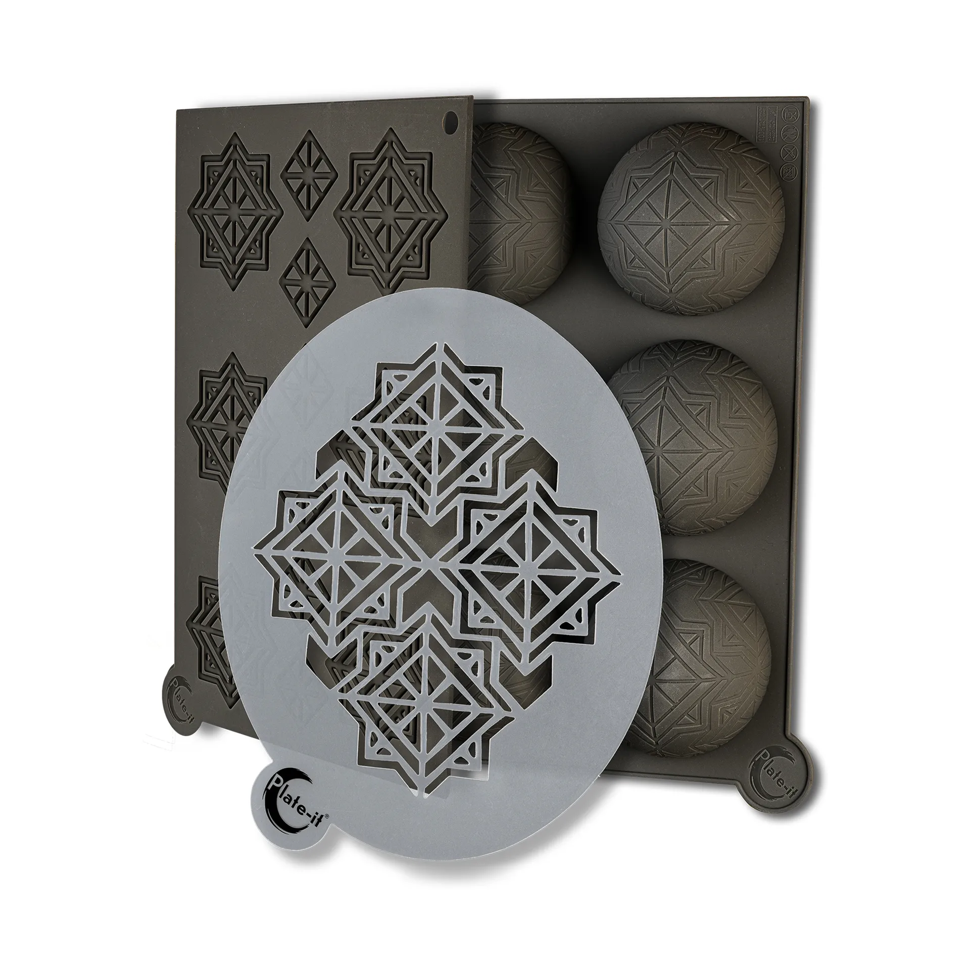 Moule en silicone Plate-it Infinity, lot de 3, Gris Plate It