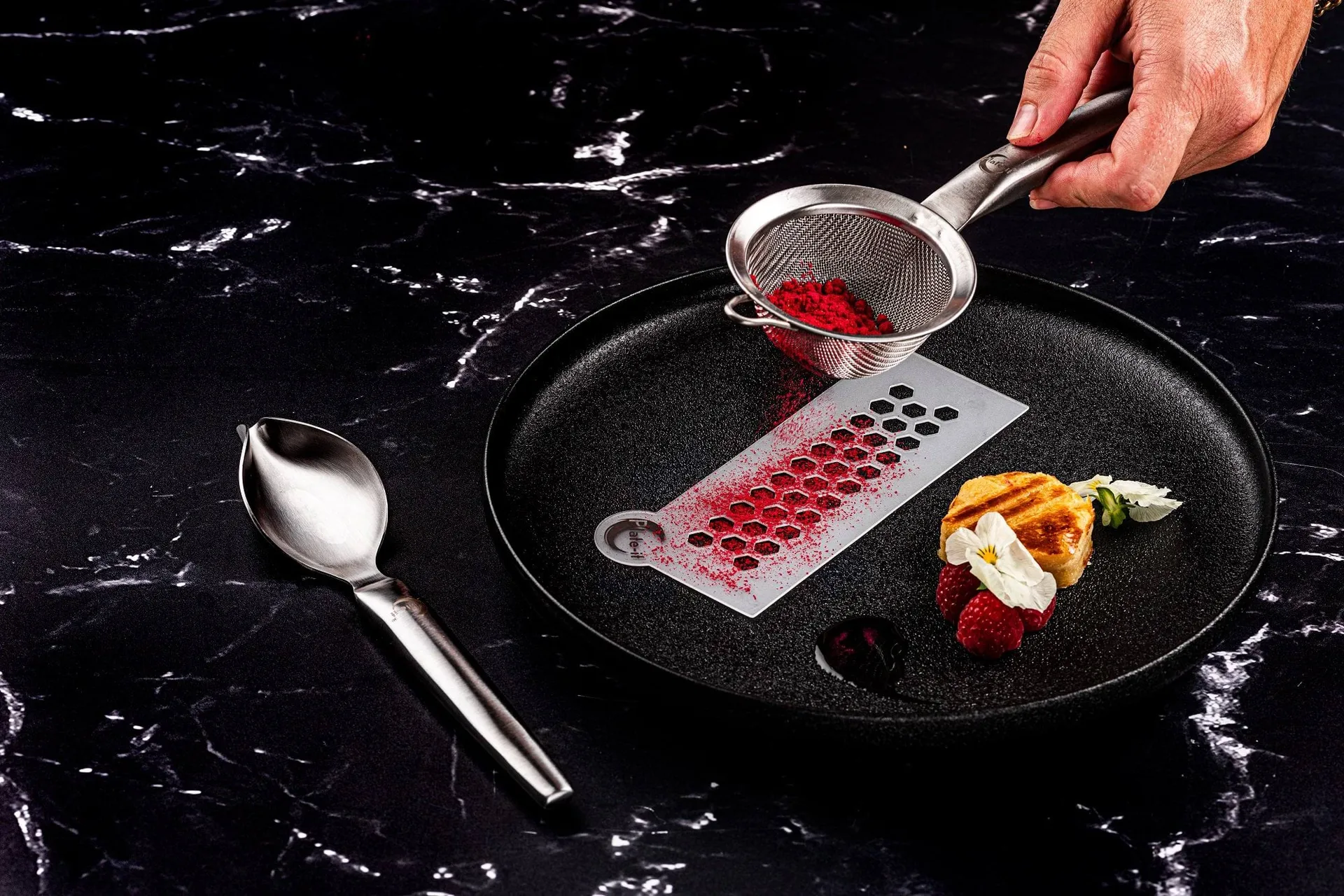 Plate-it tamis de décoration, Acier inoxydable Plate It