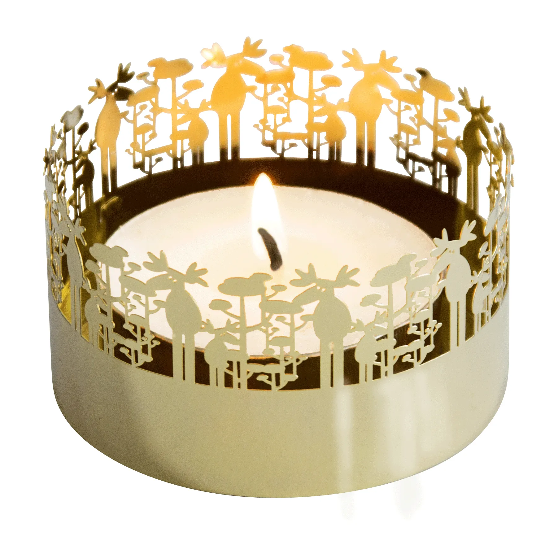 Bougeoir gravé doré, Elan Pluto Design