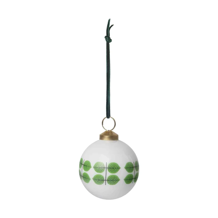Boule de Noël Stig L Berså Ø8 cm - Blanc-vert - Pluto Design