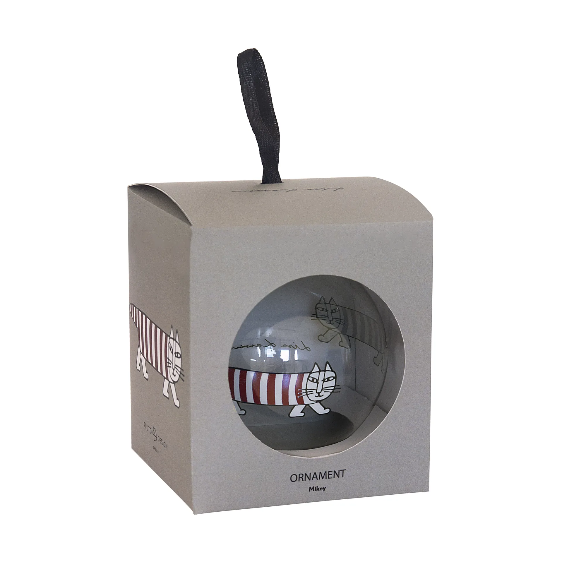 Boule de sapin Mikey Lisa Larson, Silver-rouge-blanc Pluto Design