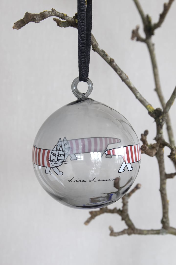 Boule de sapin Mikey Lisa Larson, Silver-rouge-blanc Pluto Design