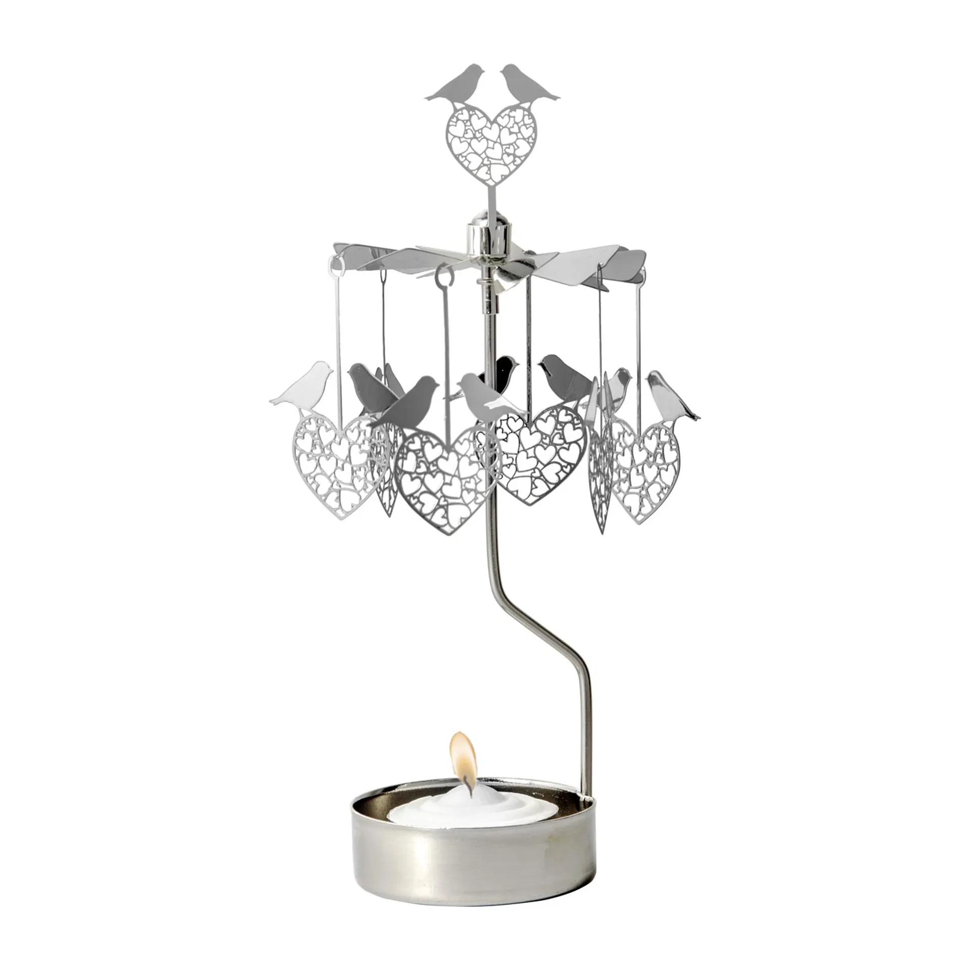 Carillon d'anges cœur d'oiseau, Argent Pluto Design