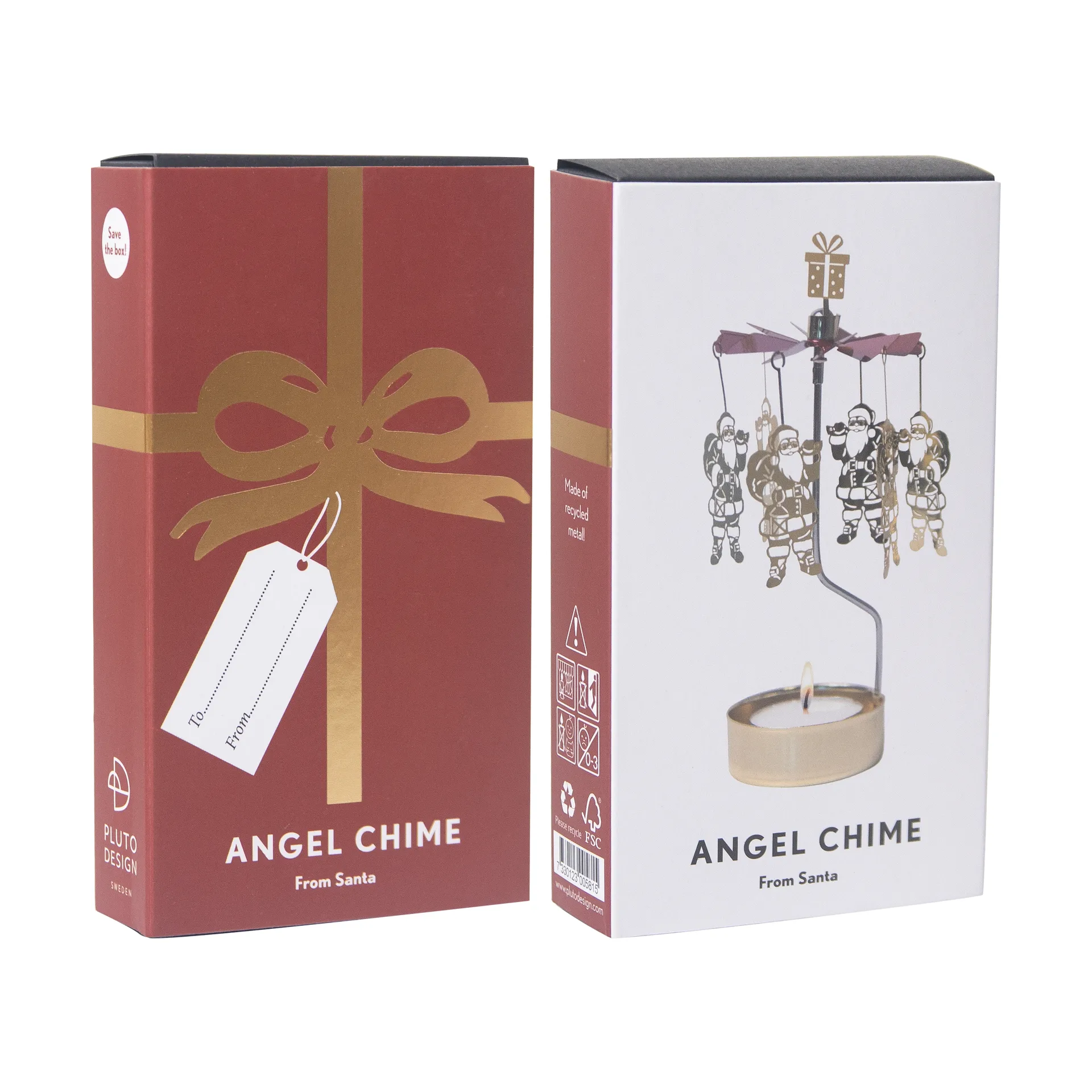 Carillon d'anges From Santa, Or-toupie rouge Pluto Design