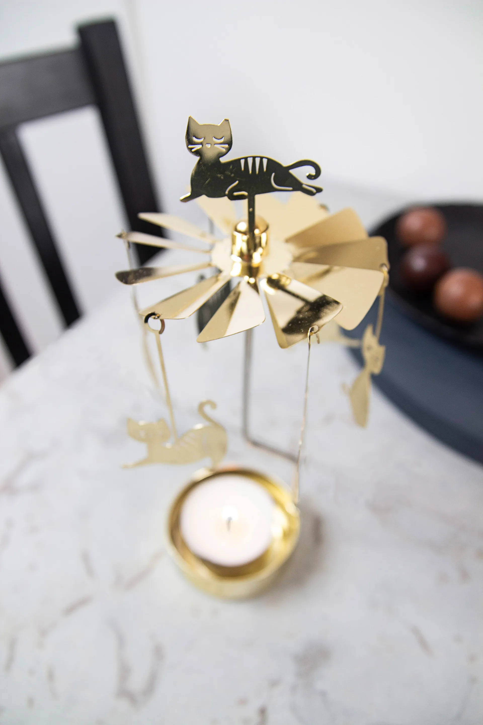 Carillon Famille des chats, Doré Pluto Design