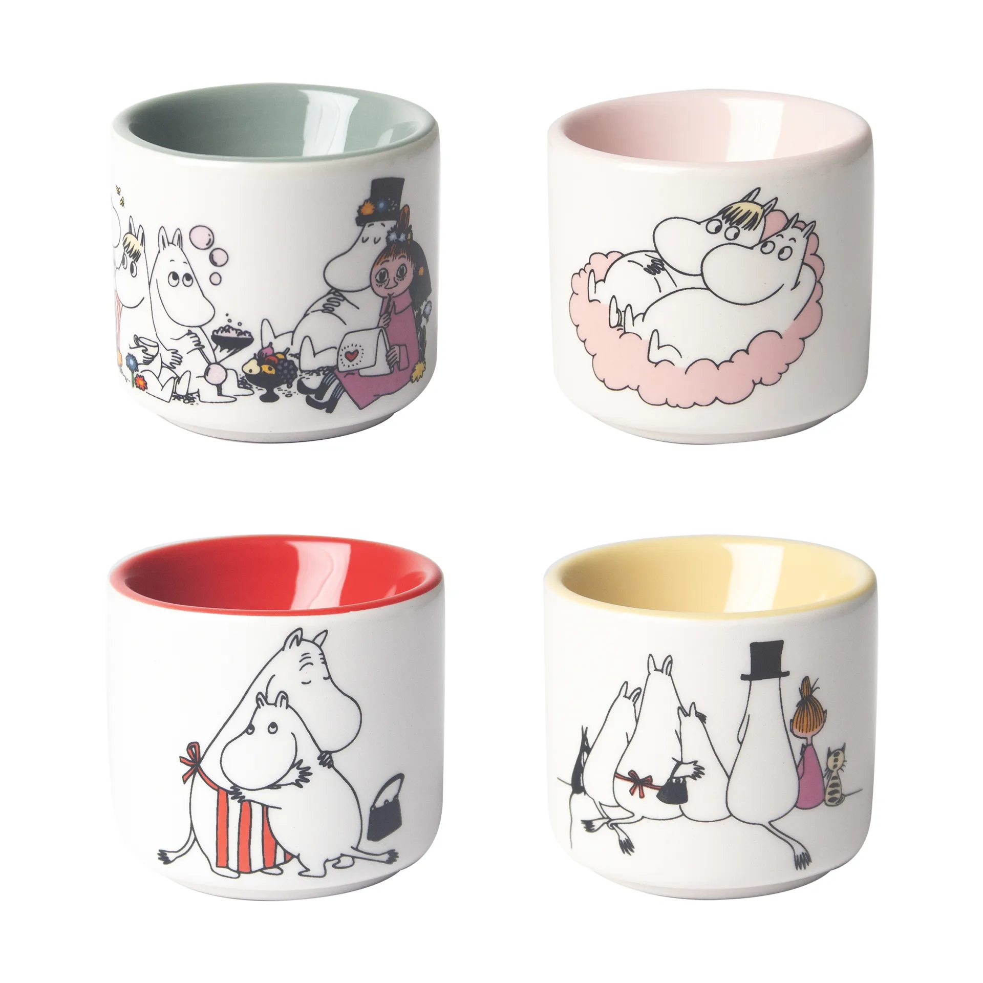 Coquetier Mumin love 4 pièces, Multi-blanc Pluto Design