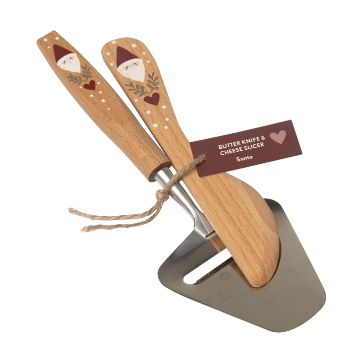 Couteau à beurre et trancheur à fromage 2 pièces Santa, Beige Pluto Design