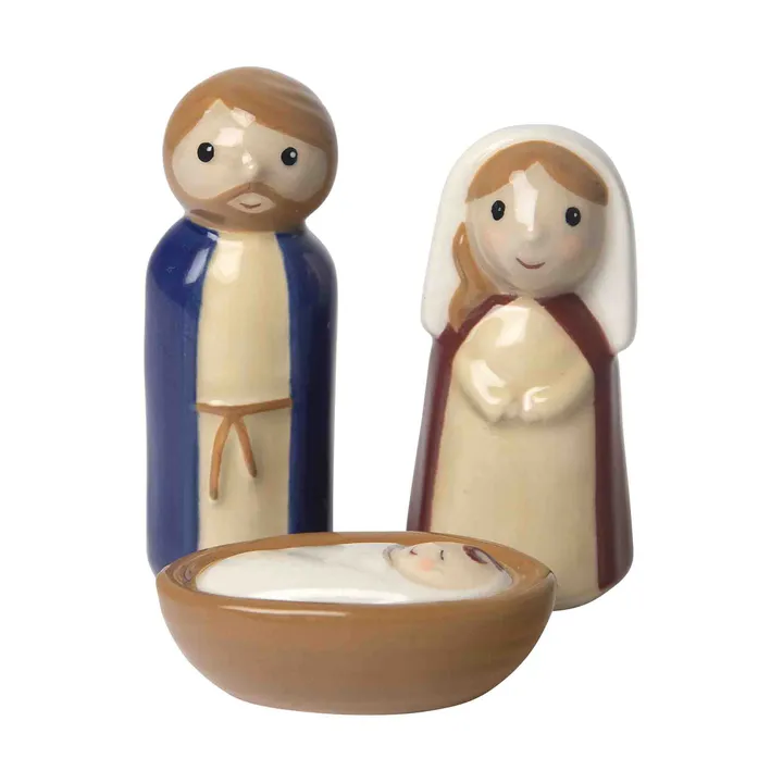 Crèche en céramique Crib family 3 pièces - Jésus, Joseph et Marie - Pluto Design