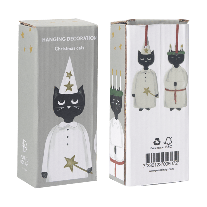 Décoration de Noël Christmas Cats - 2 pièces, Noir-blanc Pluto Design
