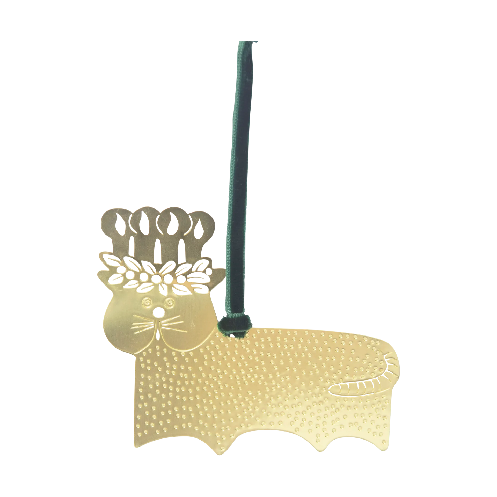 Décoration Stig L gingerbread cat, Or-laiton Pluto Design