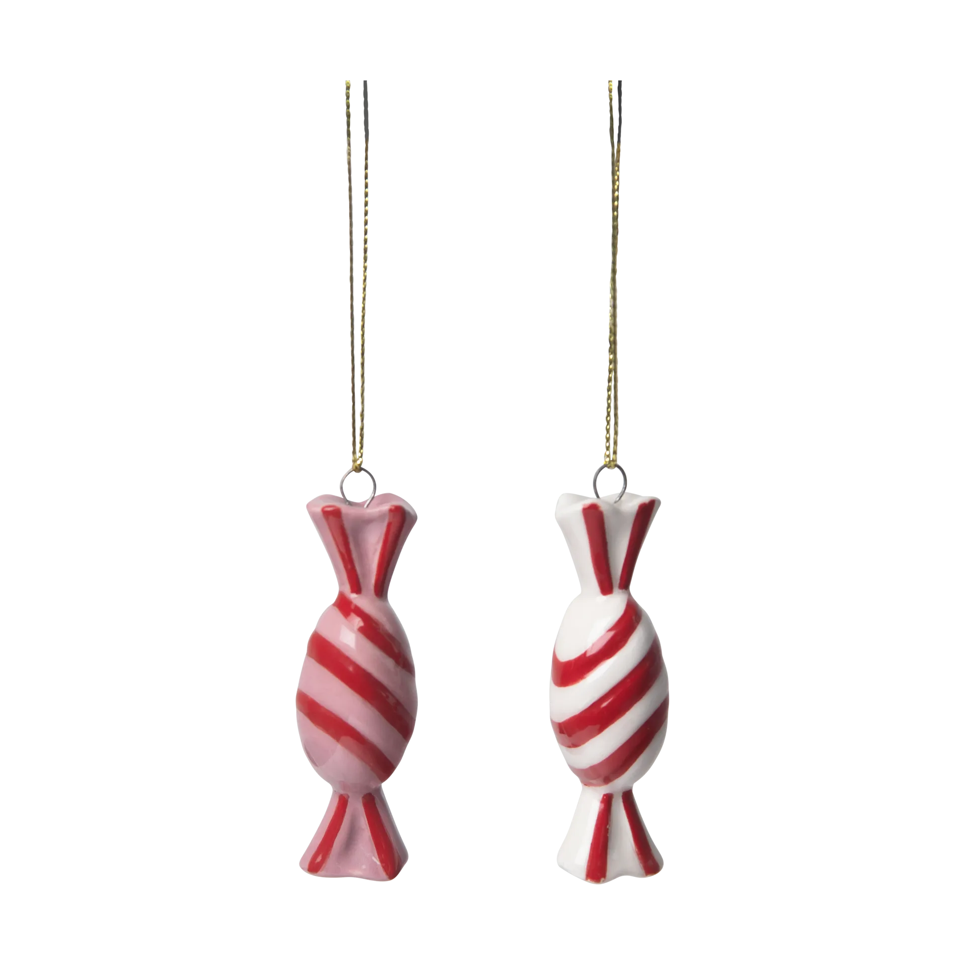 Décorations suspendues Candy 2 pièces, Rouge-blanc Pluto Design