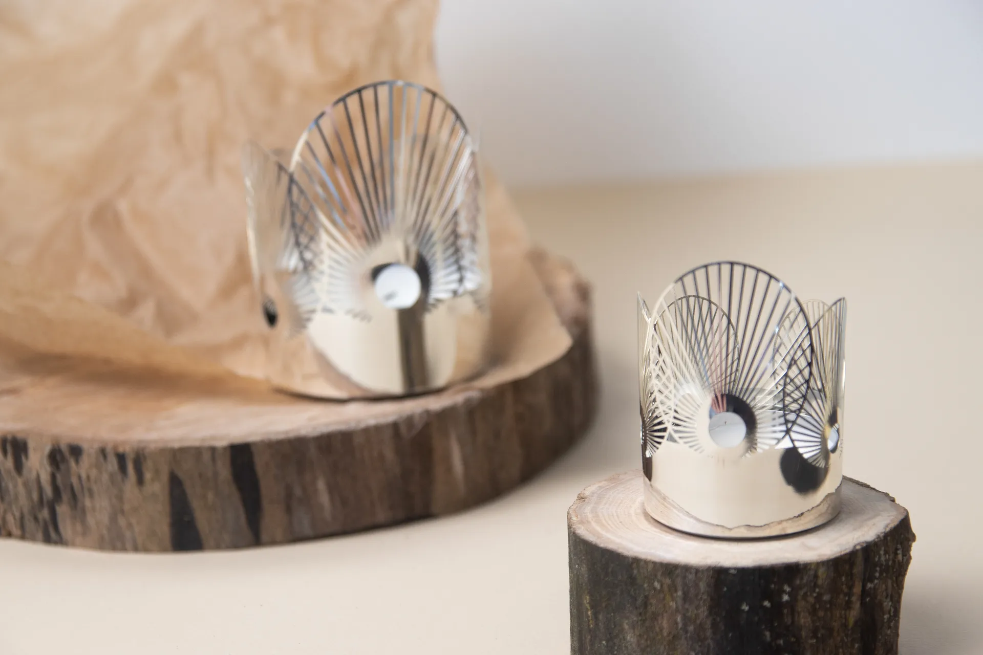 Lanterne Sun moyenne Ø6,5 cm, Argent Pluto Design