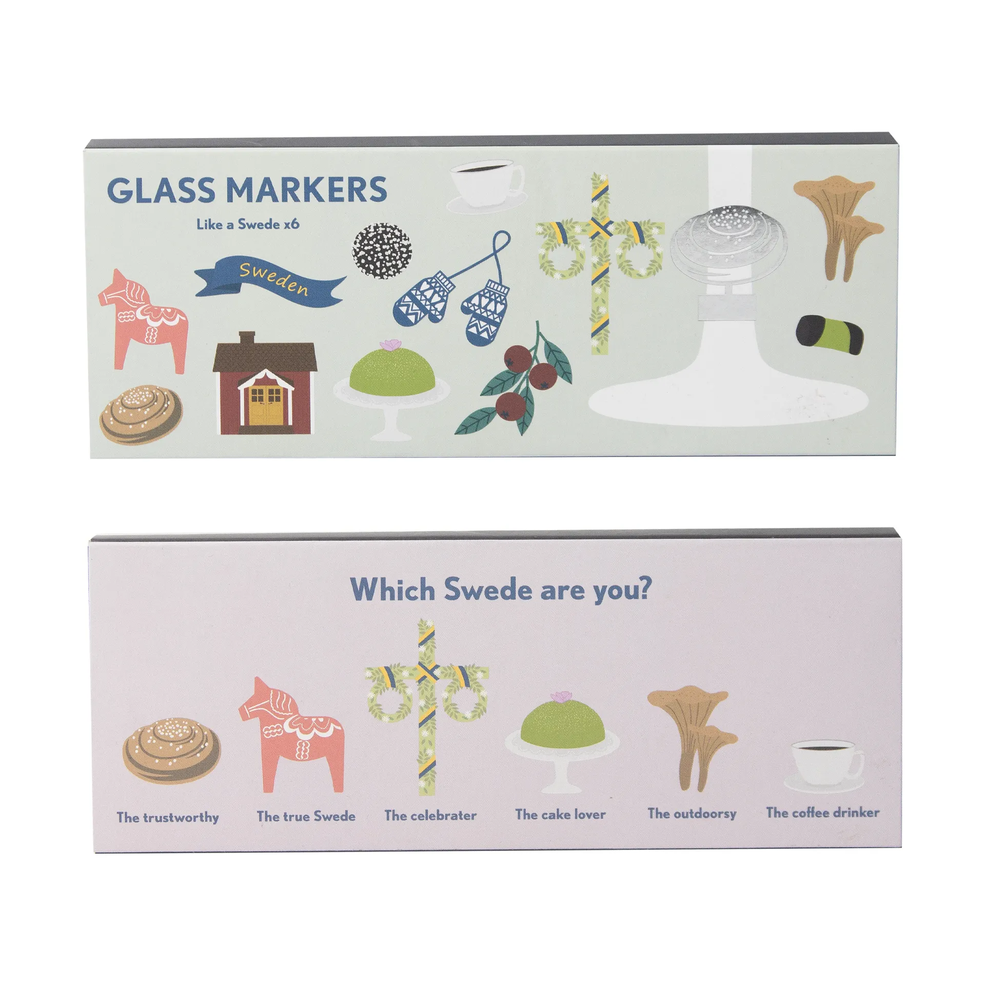 Marque-verre Like a Swede 6 pièces, Métal argenté Pluto Design