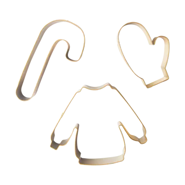 Moule à pain d'épice Winter 3 pièces - Or - Pluto Design