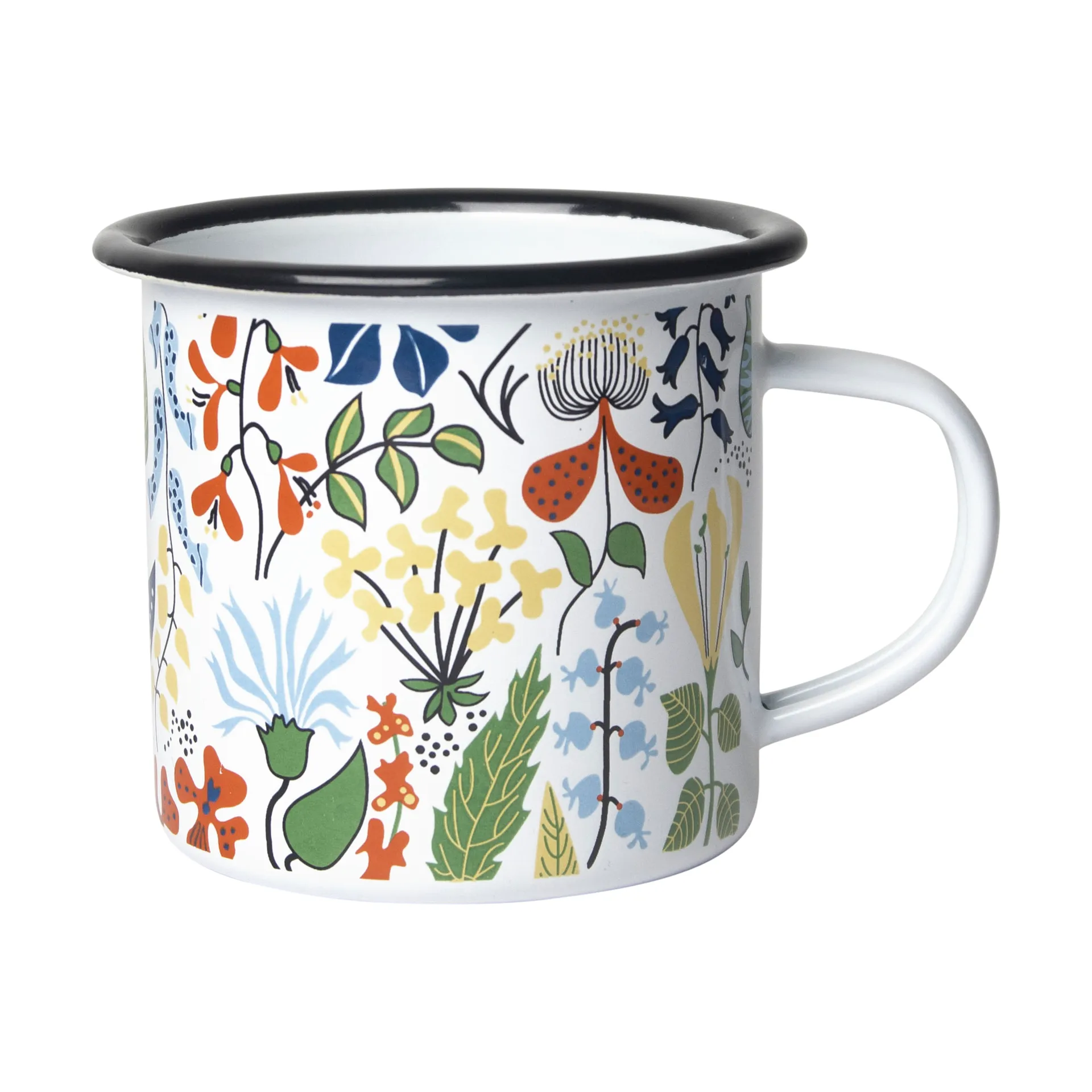 Mug en émail Herbarium, Vit-multi Pluto Design