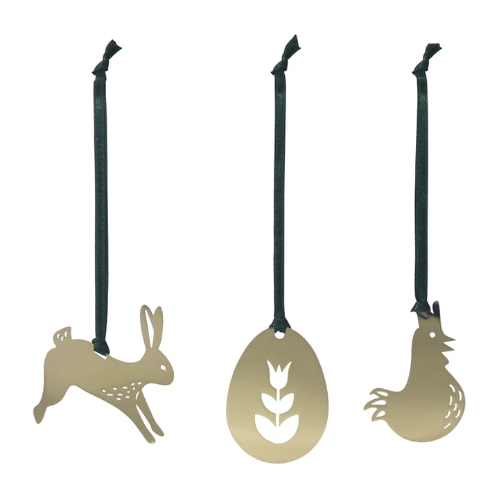 Pendentifs décoratifs de Pâques, lot de 3, Or Pluto Design