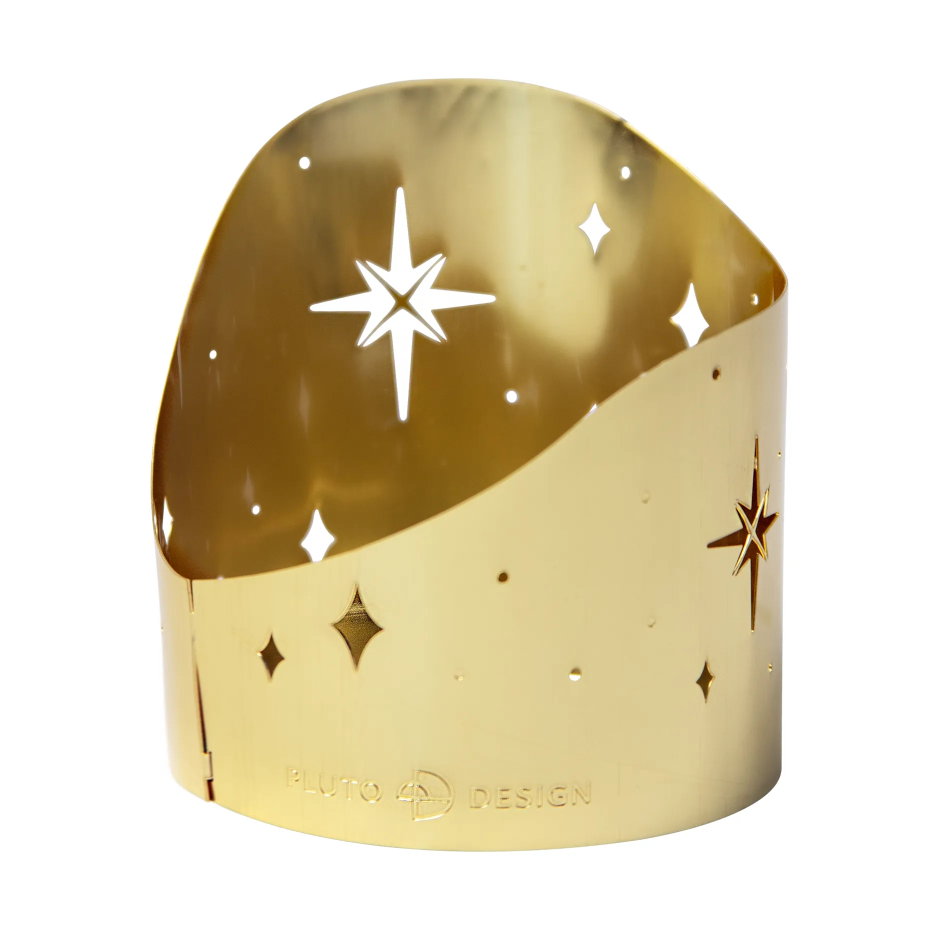 Porte-bougie Northern Star Ø6,5 cm, Métal plaqué or Pluto Design