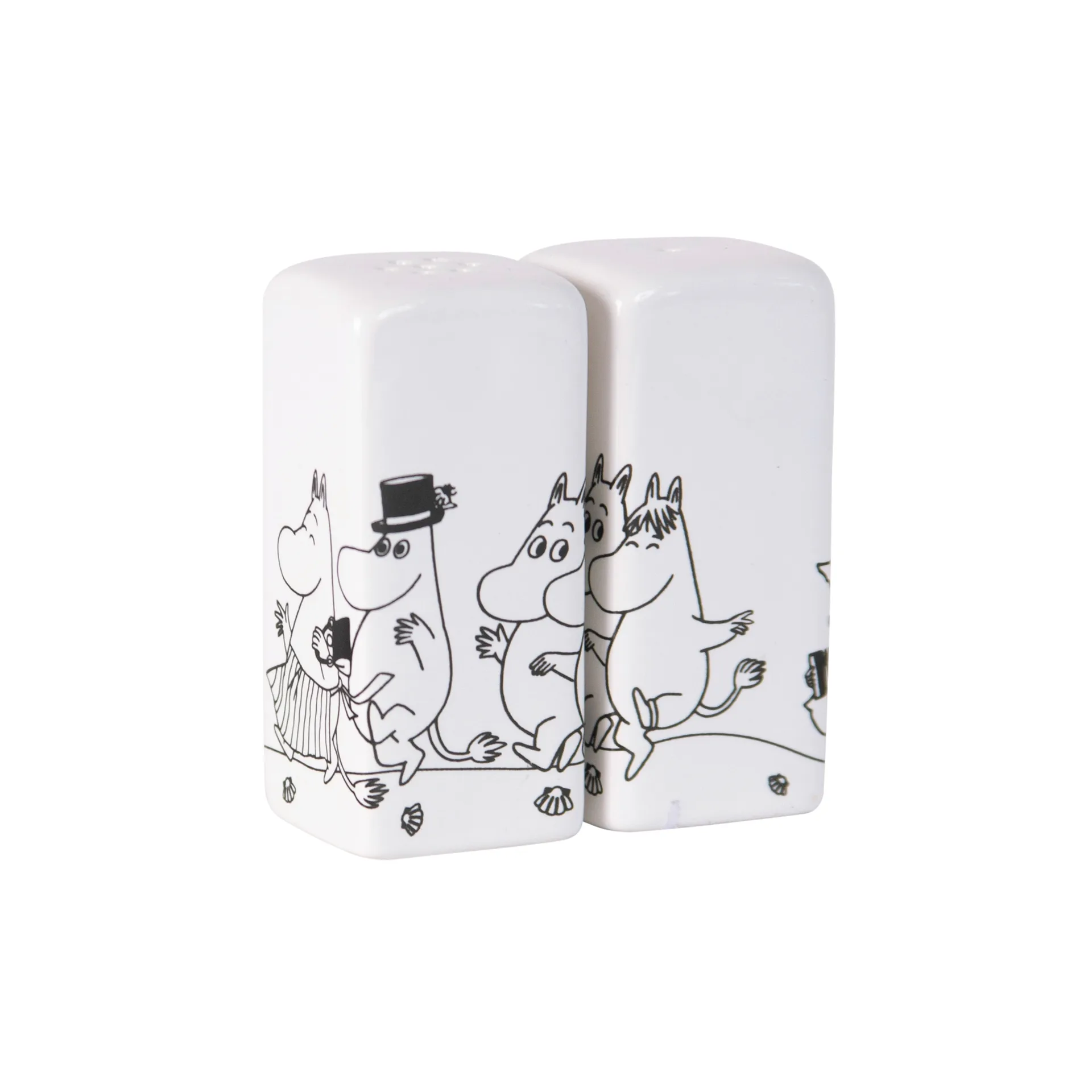 Salière et poivrier Famille Moomin, Blanc Pluto Design