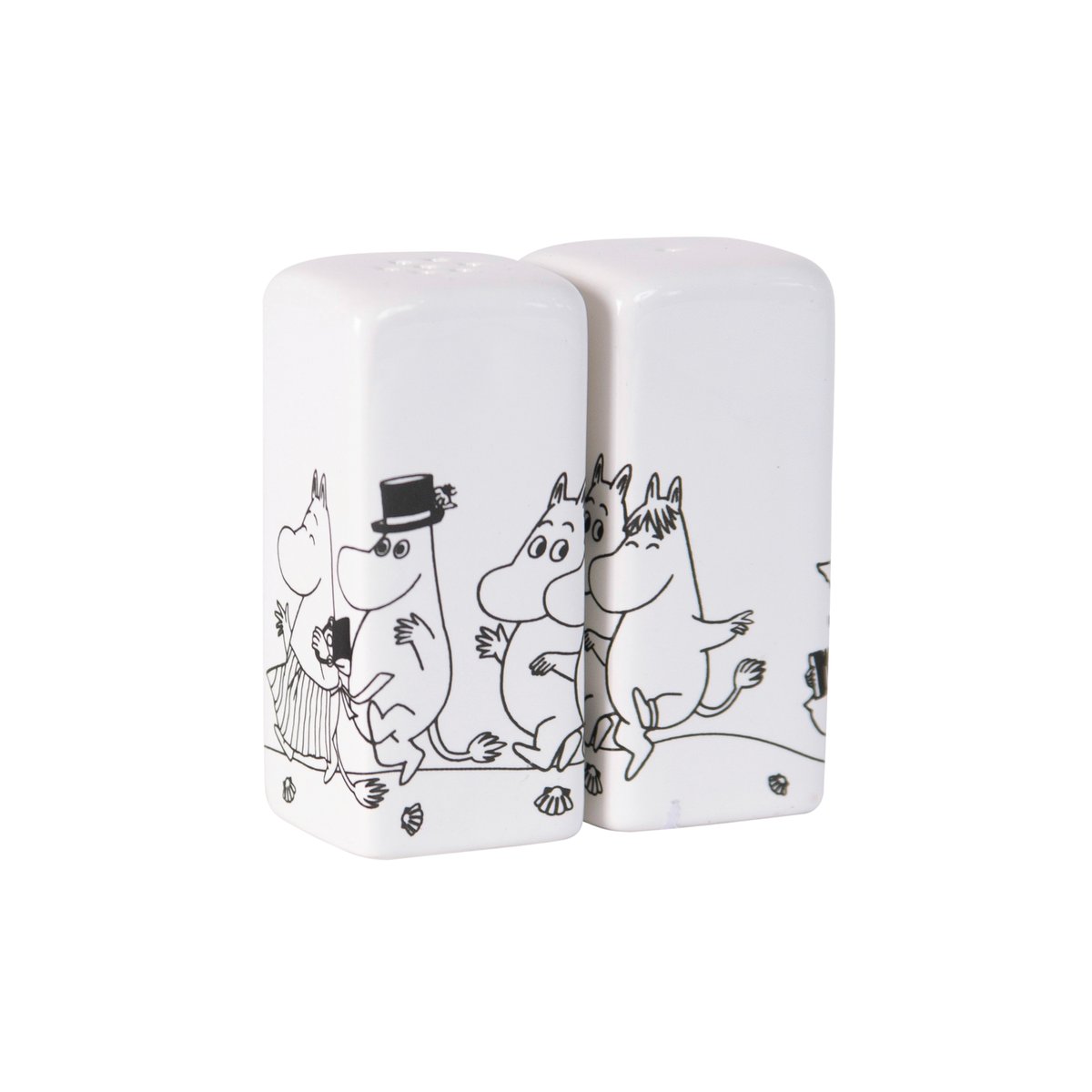 Pluto Design Salière et poivrier Famille Moomin Blanc