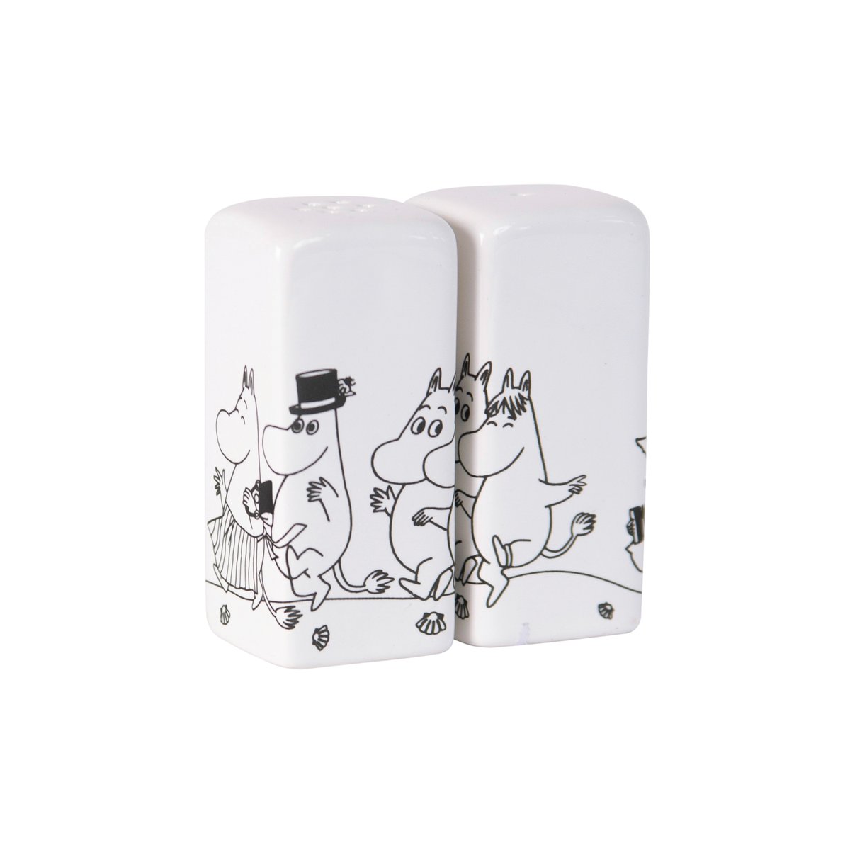 pluto design salière et poivrier famille moomin blanc