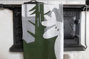 Serviette de cuisine Älg 50x70 cm - Vert-argent-blanc - Pluto Design